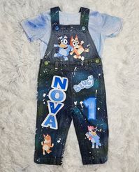 Personalized Kids Custom Character Birthday Overalls, Custom Overall Birthday Outfit, Shirt and Overall Set, Any Theme by TGloryBoutique on Etsy