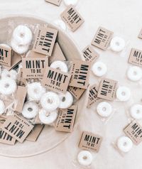 mint to be wedding favors for guest in bulk This mints come fully assembled with the tags. They are made with high quality card stock. It is perfect as addition for your wedding, engagement, anniversary or wedding shower.