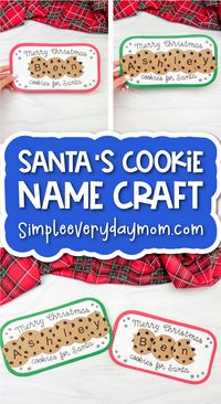 Santa's Cookie Plate Name Craft For Kids [Free Template]