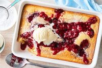 Gooey raspberry and white chocolate spoon cake