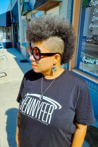 Hairstyle Ideas: Punk Hair for Women. I love my punk hairstyle! I decided to try something new and get a frohawk punk hairstyle for my naturally curly hair!