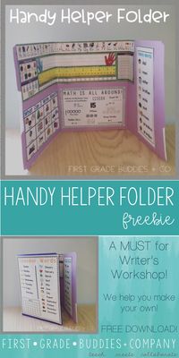 The Handy Helper Folder is a very useful tool in our classrooms for independent work times. It's one of our most favorite classroom items! Click through to see how these could work with your Kindergarten, 1st, 2nd, or 3rd grade classroom OR homeschool students. You get a FREE download for months, days, calendar words, and more! Great for privacy folders or as a quick reference tool. {freebie, first, second, third graders, Kinder, Kindy, Year 1, 2, 3}