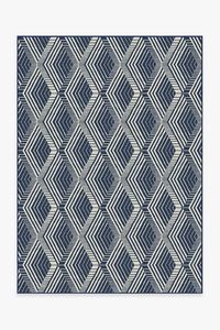 Outdoor Motus Diamond Navy Rug | Washable Rug | Ruggable