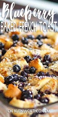 Blueberry Baked French Toast is an easy breakfast recipe for any day of the week. You’ll love how easy it is to make this overnight french toast casserole.