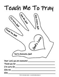 Teach Me To Pray-Hand Prayer with prompts by Intentionally Exploring