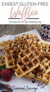 Gluten Free Waffles | Make ahead and freeze or top with your favorite toppings and enjoy right away, this recipe is easy, filling, and delicious! | Seasonal Cravings #Waffles #Glutenfree