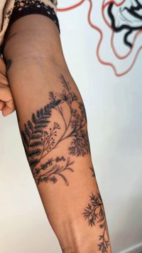 Botanical tattoo done on the forearm with wildflowers. 📍New York, Manhattan