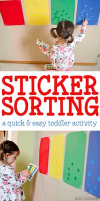 Sticker Sorting Activity: A quick and easy toddler activity!