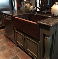 Discover the Old World Beauty of our Handmade Copper Sinks. Easy to care for. Each sink is a one of a kind work of art! SimplyCopper wants you to Design with the Sink in Mind. This Rustic Farmhouse kitchen sink is hand forged from 16-gauge copper, and 14-gauge copper for the apron.