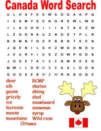 Canada word search puzzle