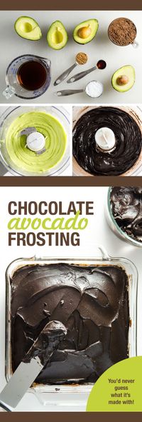 Dark Chocolate Avocado Frosting - you'd never guess this delicious vegan dairy free recipe is made with avocado!