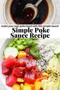 Poke Sauce Recipe - a simple, easy poke sauce recipe that you can use to create your own poke bowls right at home! #pokesauce #easypokesauce #pokesaucerecipes #pokesaucerecipesspicy #pokesaucerecipessalmon