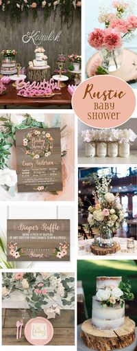 Rustic baby shower with vintage wood, coral and pink flowers and fall colors. Featuring decoration ideas, invitation, party printable and table decoration!