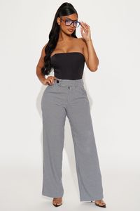 Available In Black/White. Trouser Pant High Rise Button & Zip Closure Wide Leg Non Stretch Body: 63% Polyester 35% Rayon 2% Spandex Lining: 100% Polyester Imported | Sarah Houndstooth Wide Leg Trouser in Black/White size XS by Fashion Nova