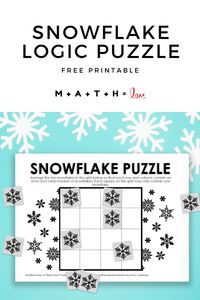 Looking for winter logic puzzles? This free printable snowflake puzzle will be perfect for your classroom! Be sure to check out my website for more winter logic puzzles, Christmas logic activities, and free printable Christmas math lessons.