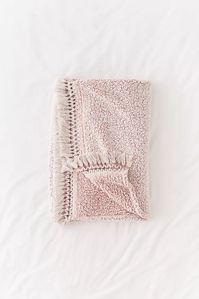 Amped Fleece Fringe Trim Throw Blanket | Urban Outfitters