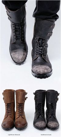 Shoes :: Military Vintage Biker Boots - 20 - New and Stylish - Fast Mens Fashion - Mens Clothing - Product