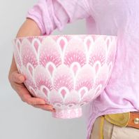 Hello Ladies- look at your kitchen island - look back at me - look back at your island - now look at me-  What is it missing? A bowl - this bowl - our coper bowl. With its elegant form and sophisticated pattern you'll instantly become queen of your chateau. -emily trotochaud, head potterista jill rosenwald Great For: S