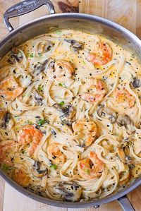 Creamy Shrimp Pasta with Mushrooms