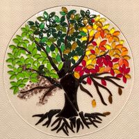 Fused glass - tree of seasons