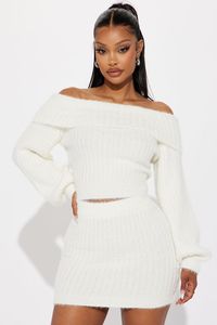 Available In Ivory. Fuzzy Skirt Set Long Sleeve Off Shoulder Mini Skirt Elastic Waistband Stretch 68% Polyester 32% Acrylic Imported California Proposition 65 WARNING: Cancer and Reproductive Harm - www.P65Warnings.ca.gov. | Elsa Fuzzy Skirt Set in Ivory size XL by Fashion Nova