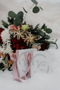 Personalized Vow Booklets | Winter Wonderland Elopement Inspiration Session in Sedona, AZ