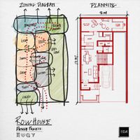 design process showcased by EDA Architects, sustainable 122 sq.mt. modern row house. This thoughtfully designed space combines style with functionality, boasting an open layout, efficient use of space, and eco-friendly features.