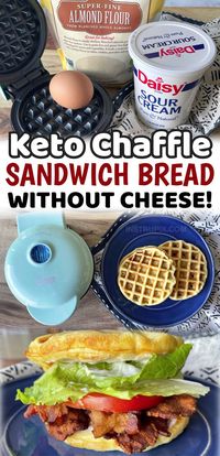 A less greasy chaffle recipe made with almond flour & sour cream! Chaffles are the fastest and easiest way to make low carb bread in less than 5 minutes! A total diet saver. However, traditional chaffles are made with shredded cheese making them super greasy and fat. Yeah, I know, that’s usually what you want a keto diet, but sometimes I just want “bread” that doesn’t get grease all over the place.