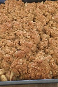 Oatmeal Cookie Apple Crisp | "Absolutely delicious and a simple recipe too! I made no changes and it turned out beautifully. Used 3 very large honeycrisp apples. I will definitely make this again." #dessertrecipes #dessertideas #applerecipe #appledesserts