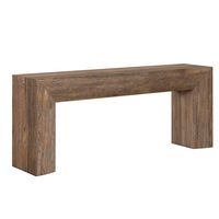 Don't be deceived by its simplicity, this hefty rectangular console table was born to stand out from the crowd. Its generous 74" length and modern, blocky construction makes this table the centerpiece of any hallway, living space or bedroom, with plenty of area for lamps and decorative accessories. The blocky construction from solid ash wood blends rustic and modern styles, while the table's oiled oak style veneer offers an attractive element of luxury. Product Features:Overall Dimensions: 74"W