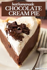 This chocolate cream pie is rich, silky, and full of chocolatey goodness. With a buttery crust, smooth chocolate filling, and a topping of fresh whipped cream, this chocolate cream pie recipe is perfect for any occasion. Whether you’re making it for Thanksgiving or just because, this easy chocolate cream pie will quickly become a favorite dessert for chocolate lovers!