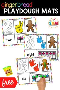 If you're looking for a fun holiday Christmas themed math activity, we love these festive playdough mats! Students will have fun practicing their math and numbers skills with these cute gingerbread play dough mats!