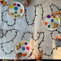 Potato Stamped Christmas Lights Activity - HAPPY TODDLER PLAYTIME