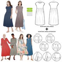 PRICES MAY VARY. This discounted sewing pattern bundle from Style Arc includes the much-loved Montana Midi Dress pattern plus an Extension Pack which includes four extra bottice and three extra sleeve options. This allows you to create 12 additional fabulous looks Sizes 4-16 included. Each size is printed in a different colour. Style Arc's industry-based patterns are now available for you to sew at home! Difficulty rating: Easy - Medium. Sewing patterns don't have to be boring! Check out Style A