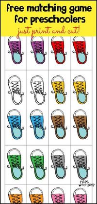 Great activity to go along with Pete the Cat, I Love My White Shoes.  Free Shoe Matching Game for Preschoolers - Just print, cut and play! Plus learn about the Made 2 Play Collection from Stride Rite. #ad