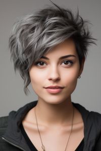 Experience the best of both worlds with a salt-and-pepper pixie shag. You’ll find that the mix of gray and black strands adds sophistication to your look. Click here to check out more trending shaggy pixie cut ideas for 2023.