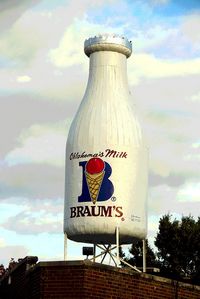 Giant milk bottle