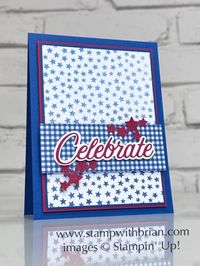 Wanted to Say Dies, Bright & Beautiful Designer Series Paper, Stampin Up!, Brian King, patriotic card