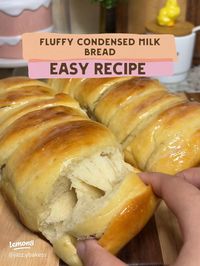 Fluffy condensed milk bread easy Recipe 🍞 | Video published by Jazzy | Lemon8