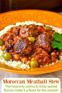 Moroccan Meatball Stew. This is a real feast for the senses; not only incredible flavour, but the heavenly scent of this cooking is worth the effort alone. #comfortfood #slowcooked #dinner