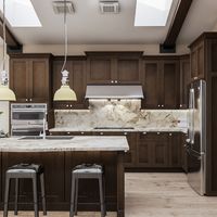 The Rockport Walnut cabinet line is a great option for those who want to add a touch of sophistication and warmth to their home. The use of walnut cabinets is a wise choice as it exudes an unparalleled sense of elegance.