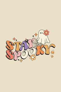 Stay spooky all year round with this adorable 'Stay Spooky' ghost wallpaper! 👻🌙 Click the link to discover this design on a shirt and take the spookiness with you wherever you go! 🎃📱 cute halloween wallpaper, halloween wallpaper, halloween aesthetic, halloween wallpapers iphone, fall wallpaper, halloween wallpaper iphone, fall aesthetic, PlanetPop