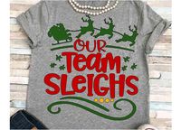 Silhouette Cameo Cricut Christmas Santa Iron On Our Team Staff Sleighs Matching Shirt