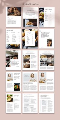 Recipe Ebook template Canva | customizable cookbook Lead magnet Cover | opt-in freebie bundle | E-book food blogger | Marketing Design Want to grow your email list? You could take the recipe you make every day for your family and tern it into an Ebook and share it with the world! Create your own Recipe book with this easy-to-use Canva e-book template. Use it to save your favorite family recipes or as a lead magnet to get more customers! Plus free bonus, I included 16 absolutely free promotional