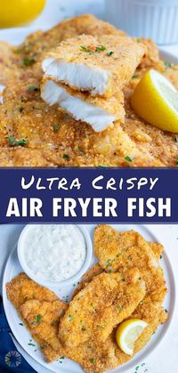 This crispy and crunchy air fryer fish is a simple dish that will satisfy your fried fish cravings! Flaky, white fish is dredged in a flavorful mayonnaise mixture so the coating sticks, then coated in a seasoned cornmeal crust before being air-fried to perfection. Make up this quick and easy dish in just 20 minutes for an easy weeknight meal. Try it today!