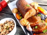 Holiday Roast w/ Apple Walnut Stuffing & Maple Glaze – Like A Vegan