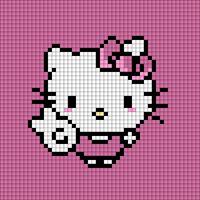 Hello kitty pixels crochet pattern size 50/50 original and unique pattern / colors version ( 4 )