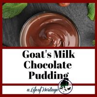 This easy recipe will be a favorite and it's as healthy as you can get! Goat's milk chocolate pudding made from fresh, healthy milk!