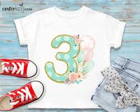 Boho Third Birthday T-shirt - Shabby Chic Wild Three Outfit - Party Shirt - Mint Pink Floral Tee Feathers & Balloons