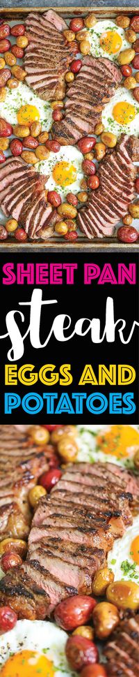 Sheet Pan Steak Eggs and Potatoes - Damn Delicious